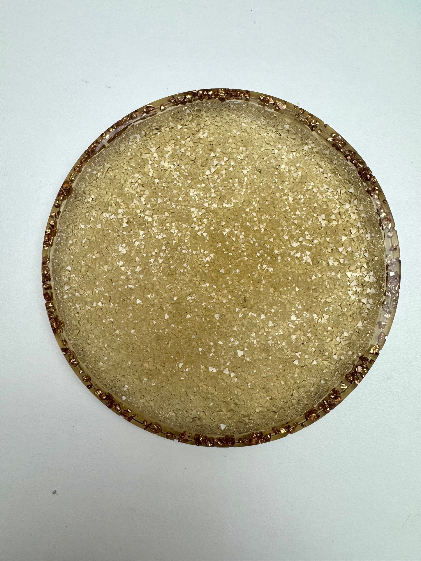 Glitzer Schälchen rund braun mit Steinchen