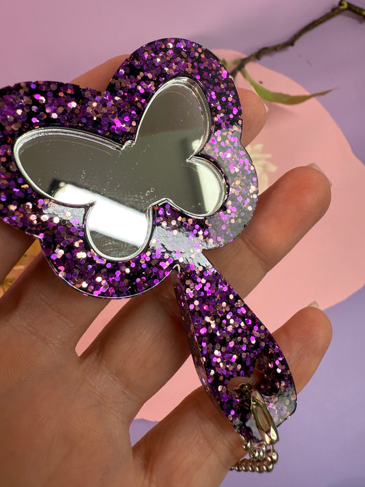 MirrorMädels Mini Spiegel Schmetterling glitzer pink rosé