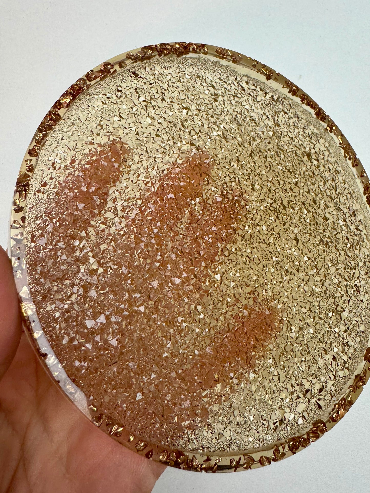 Glitzer Schälchen rund braun mit Steinchen