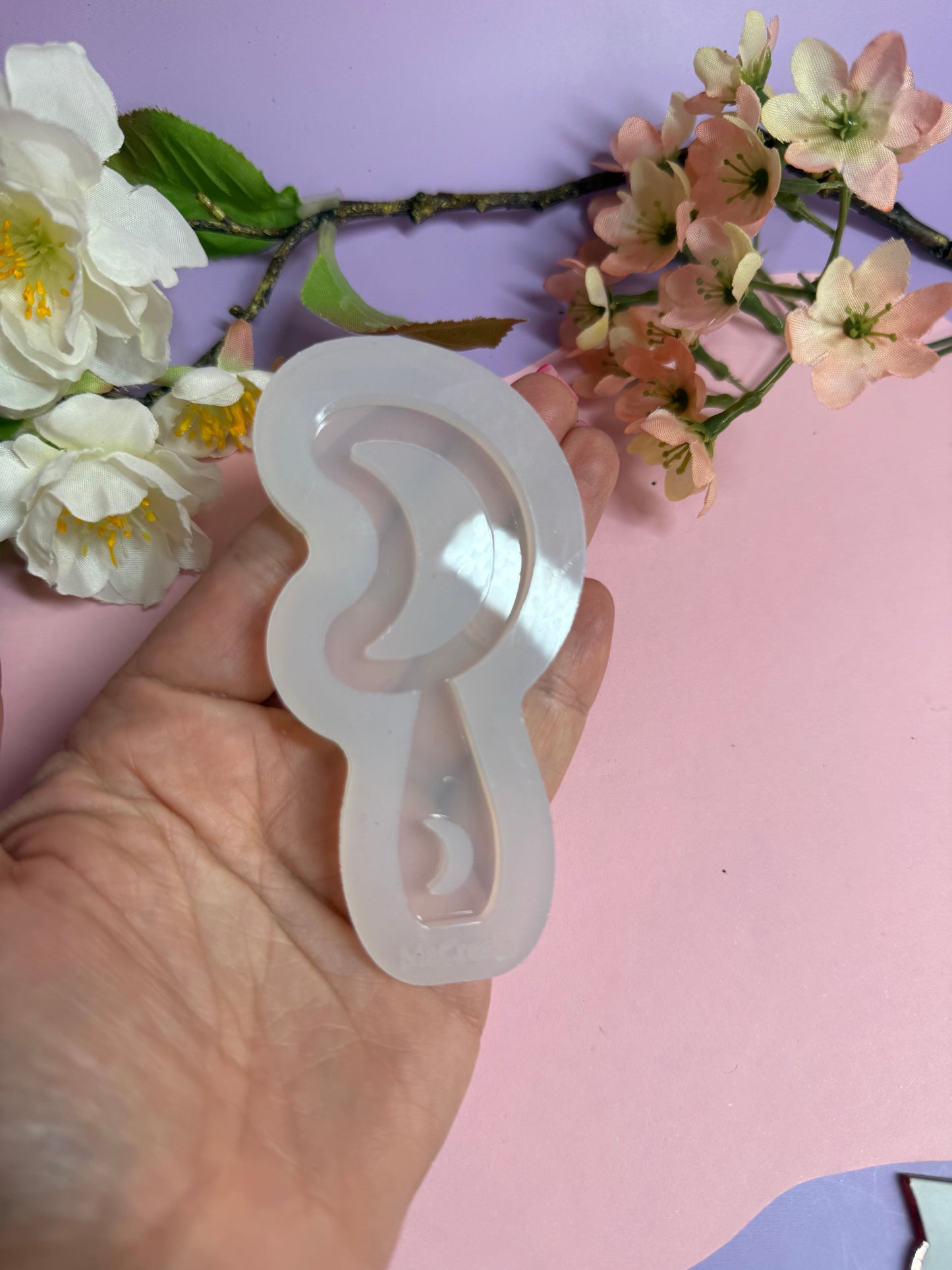 Silikonform MirrorMädels Form für kleine Handspiegel Blume Herz Mond Schmetterling