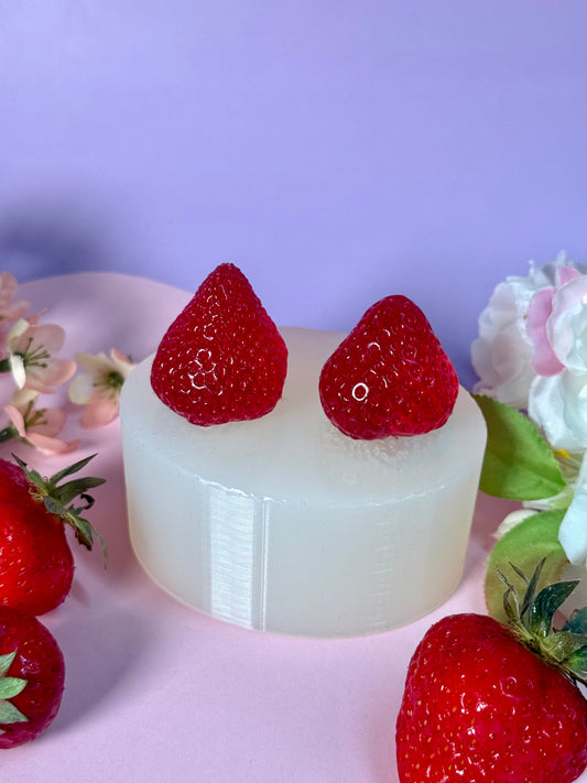 Silikonform Erdbeere für Kerzen, Epoxidharz, Gießkeramik