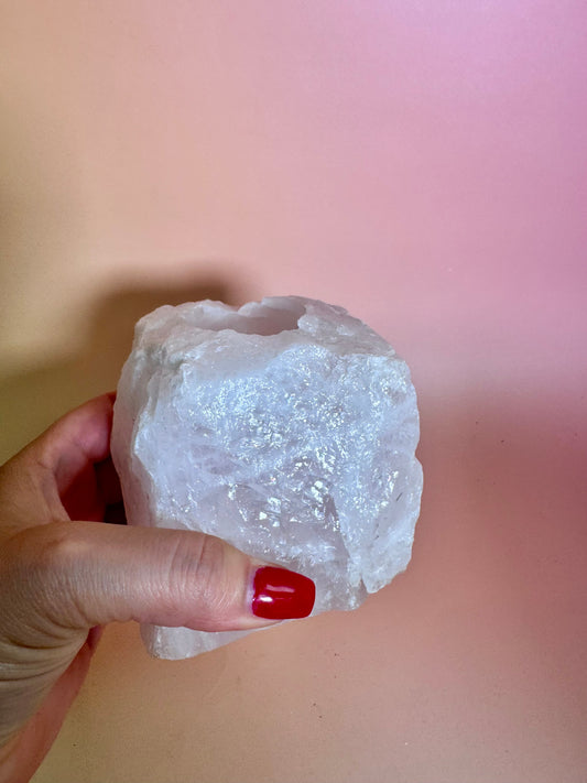 Rosenquarz Teelichthalter Nr.60