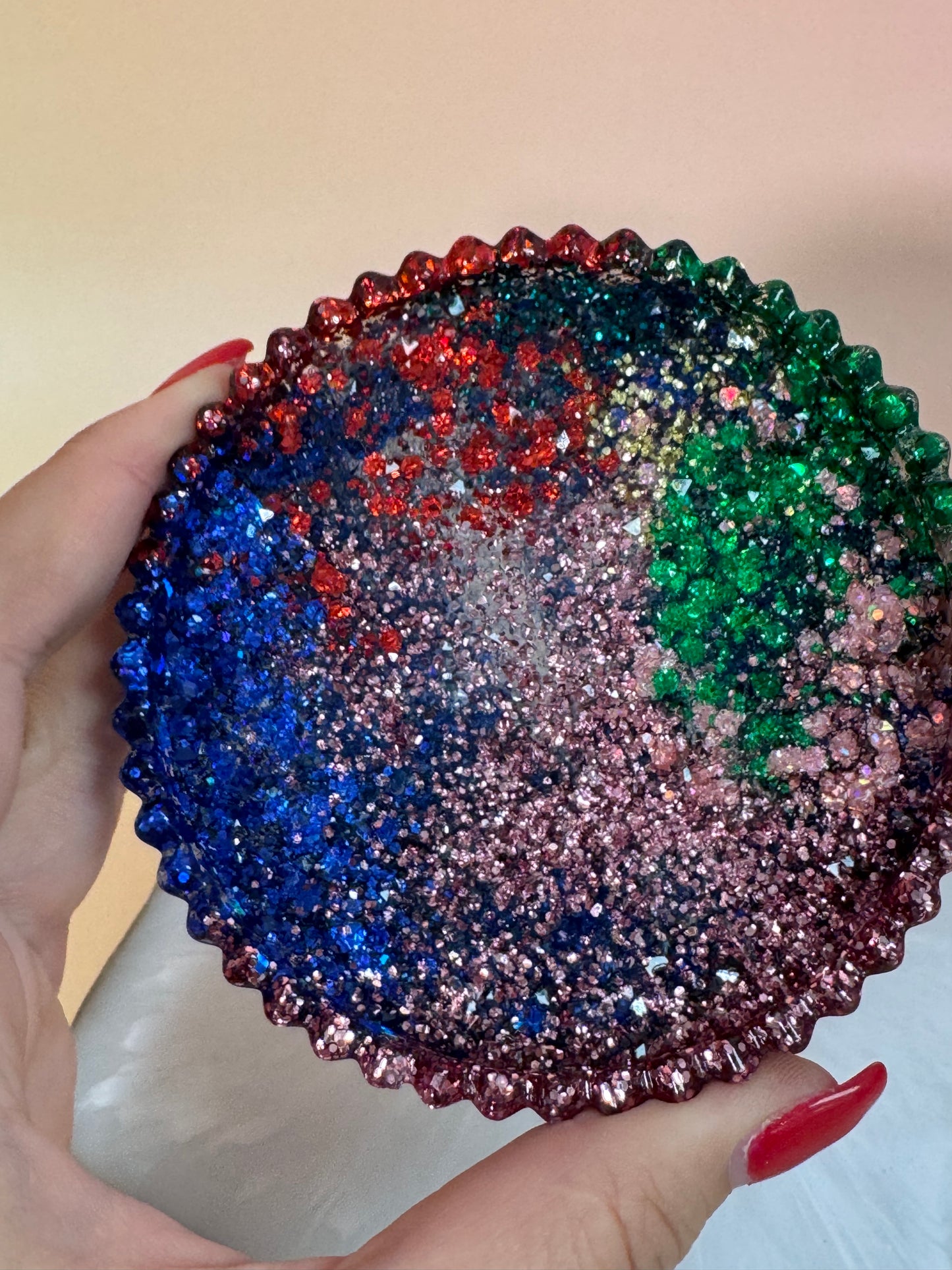 Buntes Glitzer Schälchen rund flach Nr.29