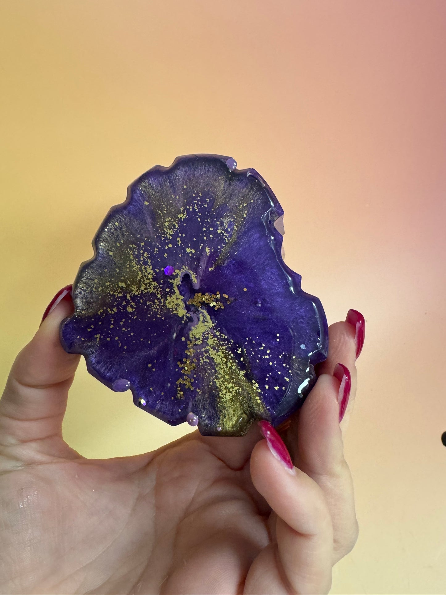 Herz Schälchen Glitzer violett