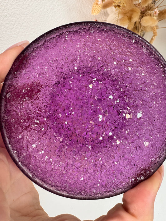 Silikonform Glitzerschale rund außen matt