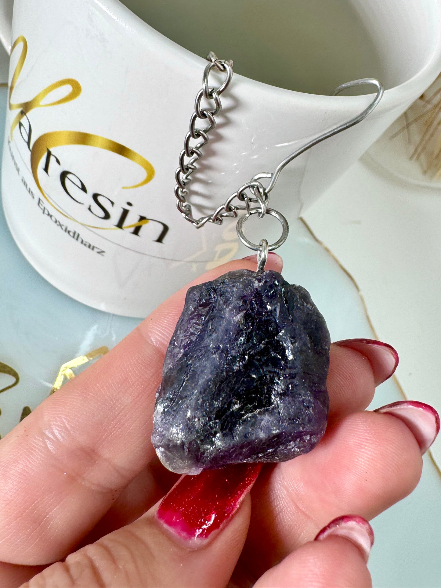 Kristall Teesieb Amethyst Rohstück