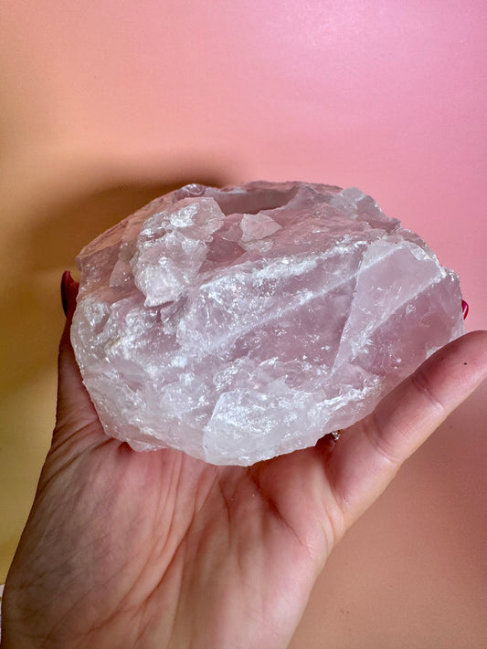 Rosenquarz Teelichthalter Nr.12