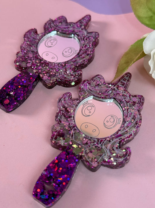 Einhorn Glitzer Mini Spiegel