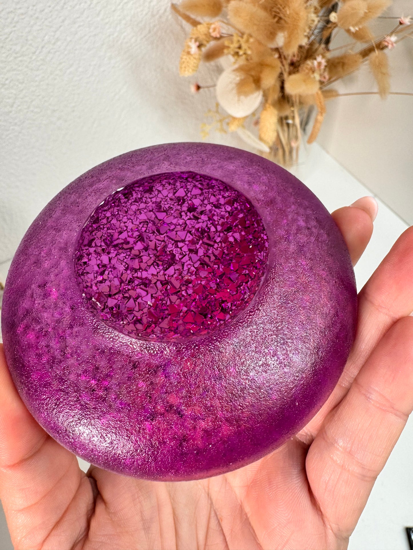 Silikonform Glitzerschale rund außen matt
