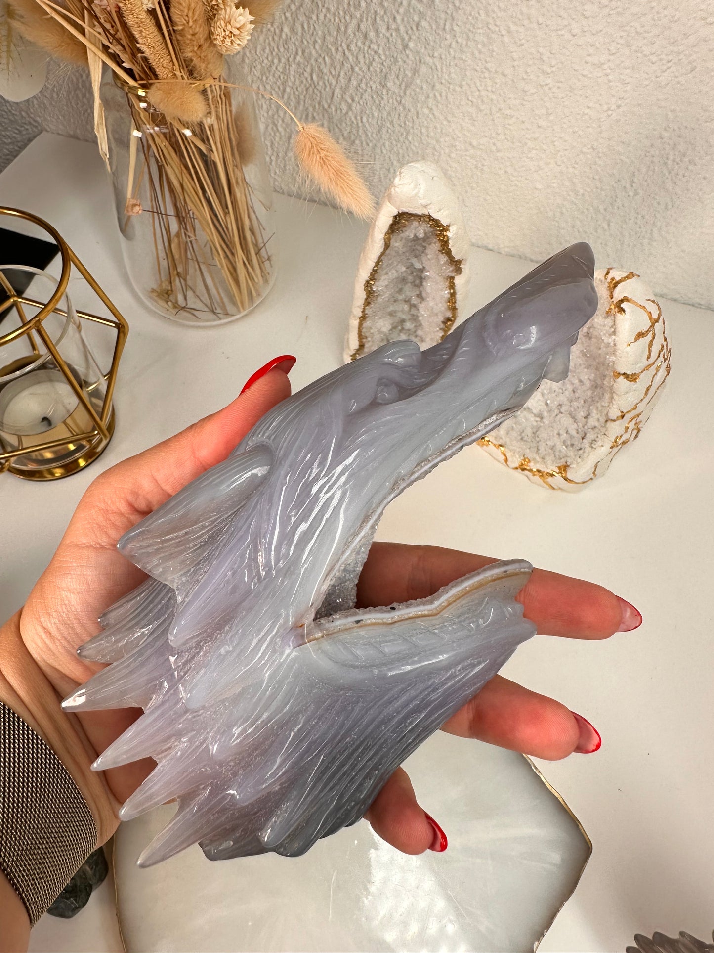 Achat Wolf Carving 189X