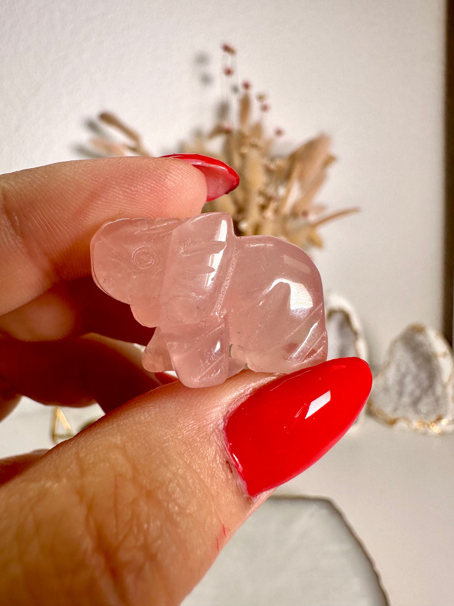Mini Rosenquarz Elefant 6K
