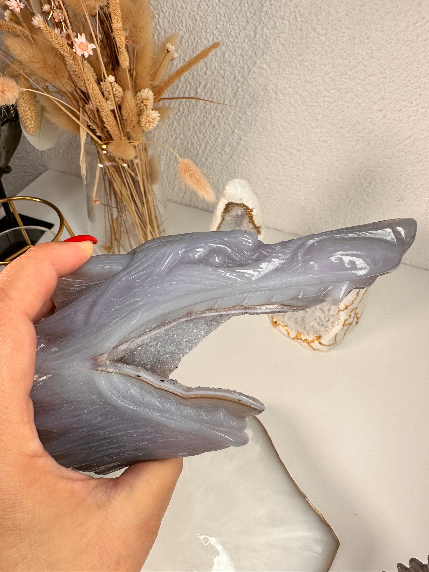Achat Wolf Carving 189X