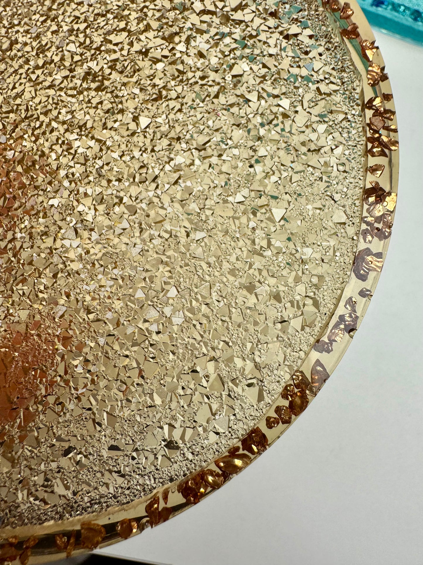 Glitzer Schälchen rund braun mit Steinchen