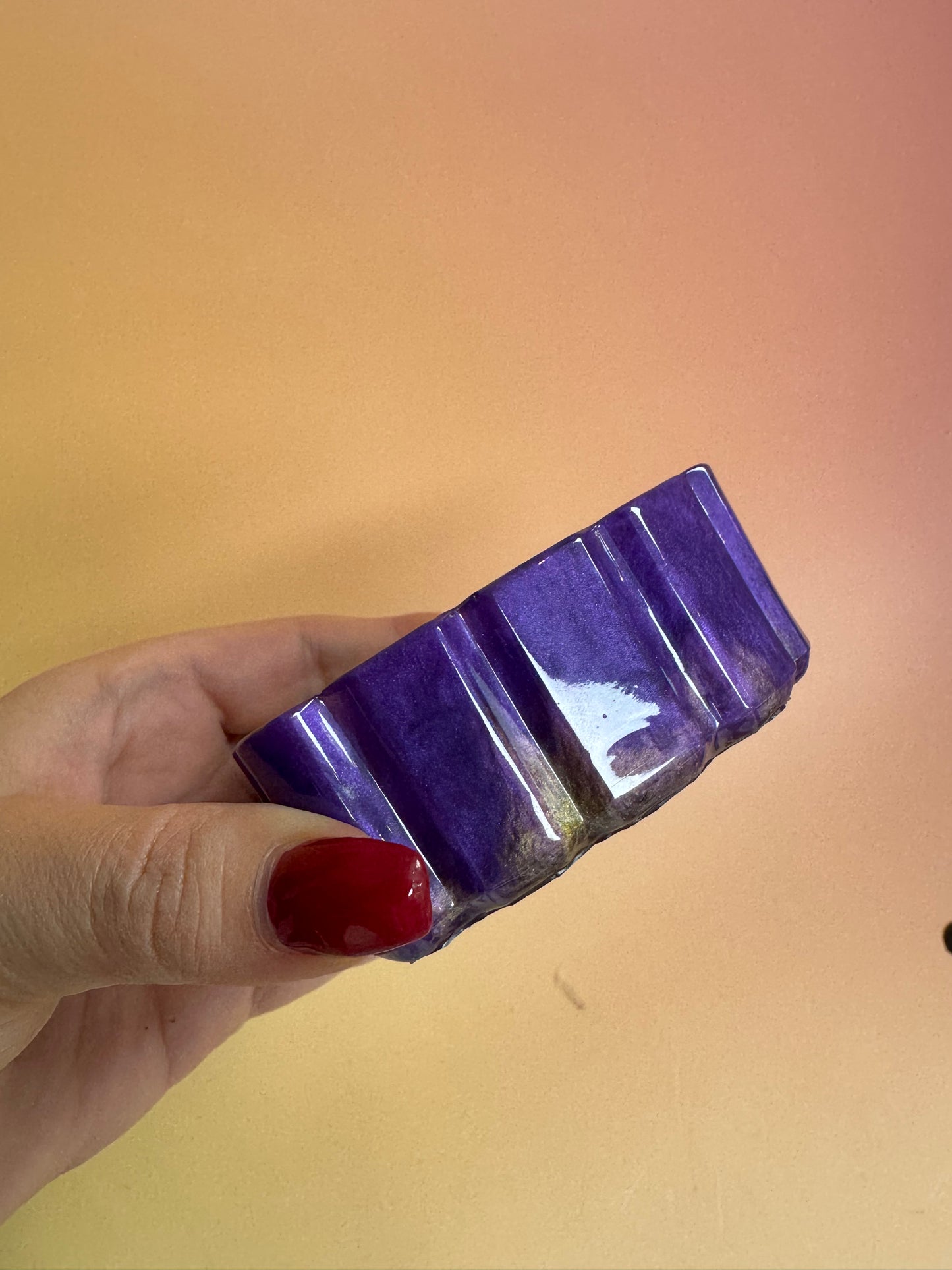 Herz Schälchen Glitzer violett