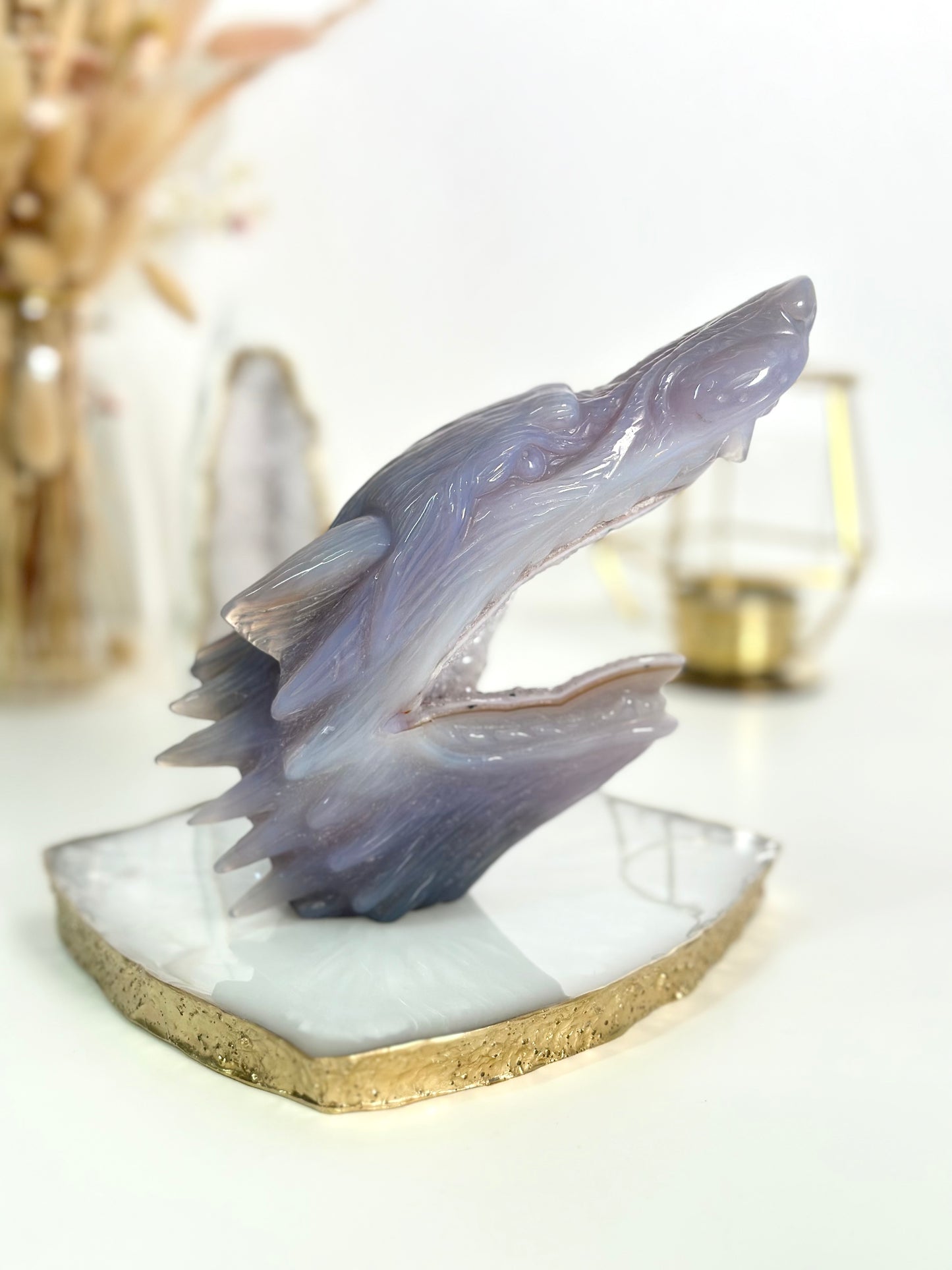 Achat Wolf Carving 189X