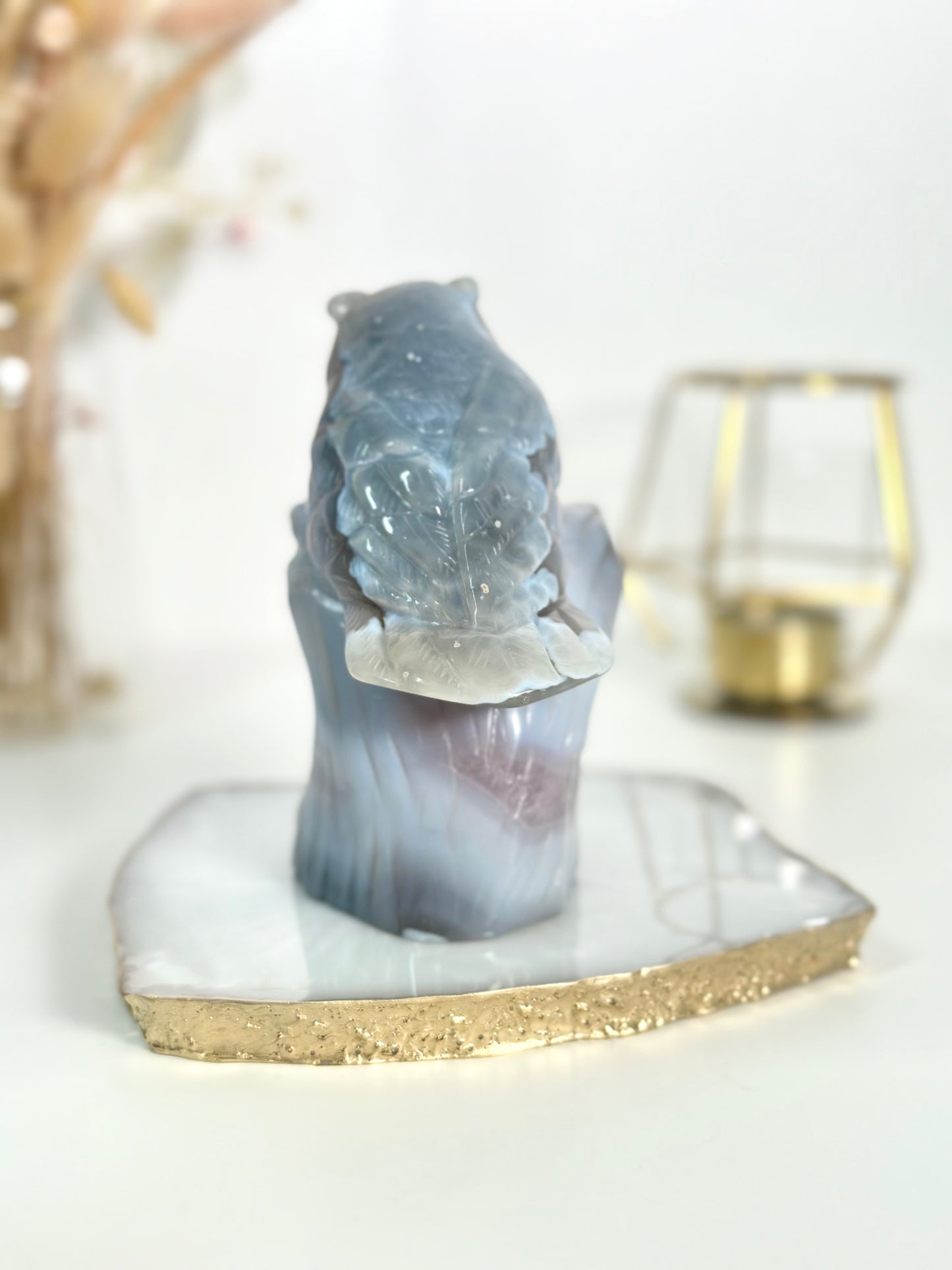 Amethyst Eulen Carving