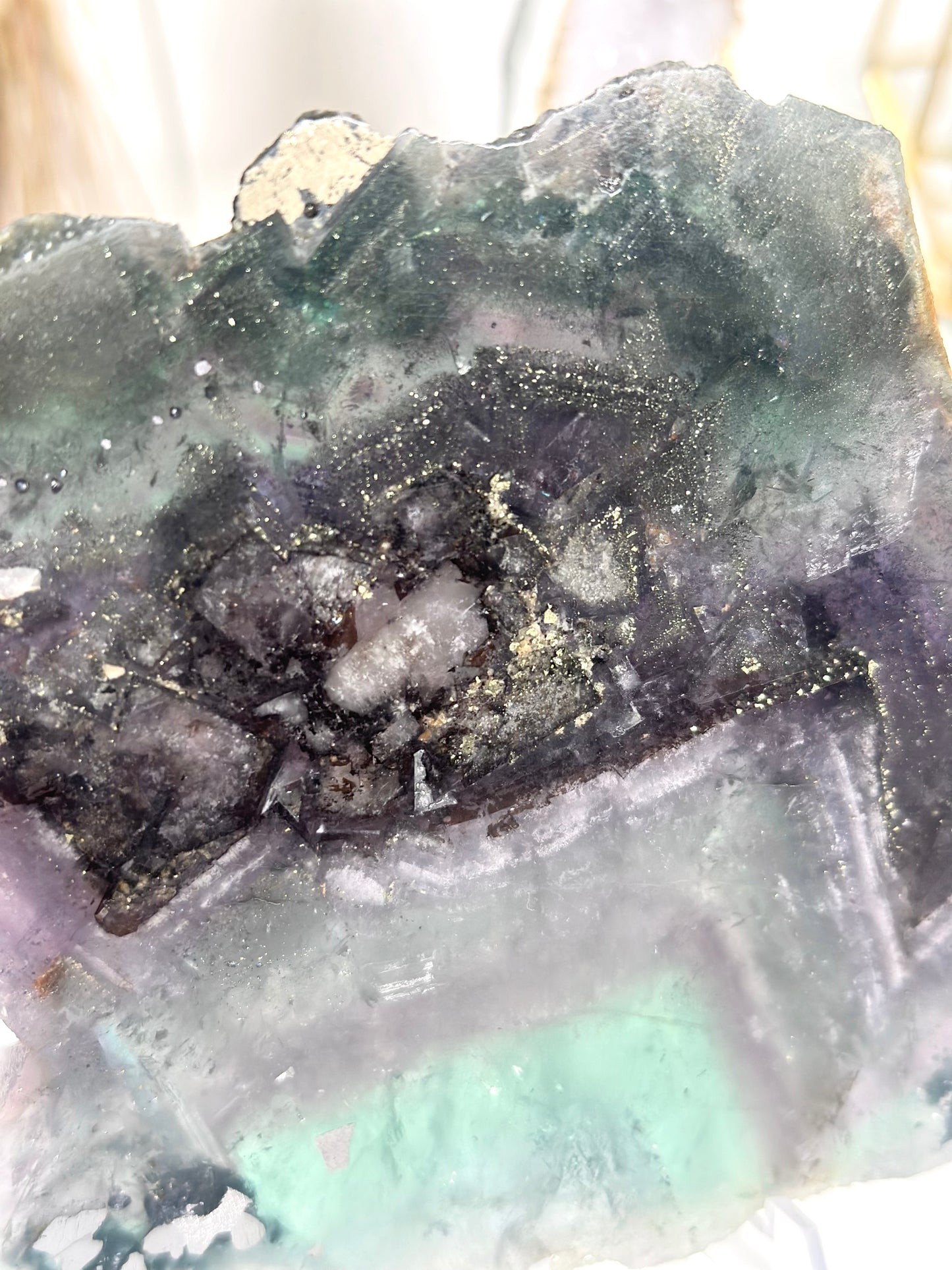 Fluorit Pyrit Slab 49E