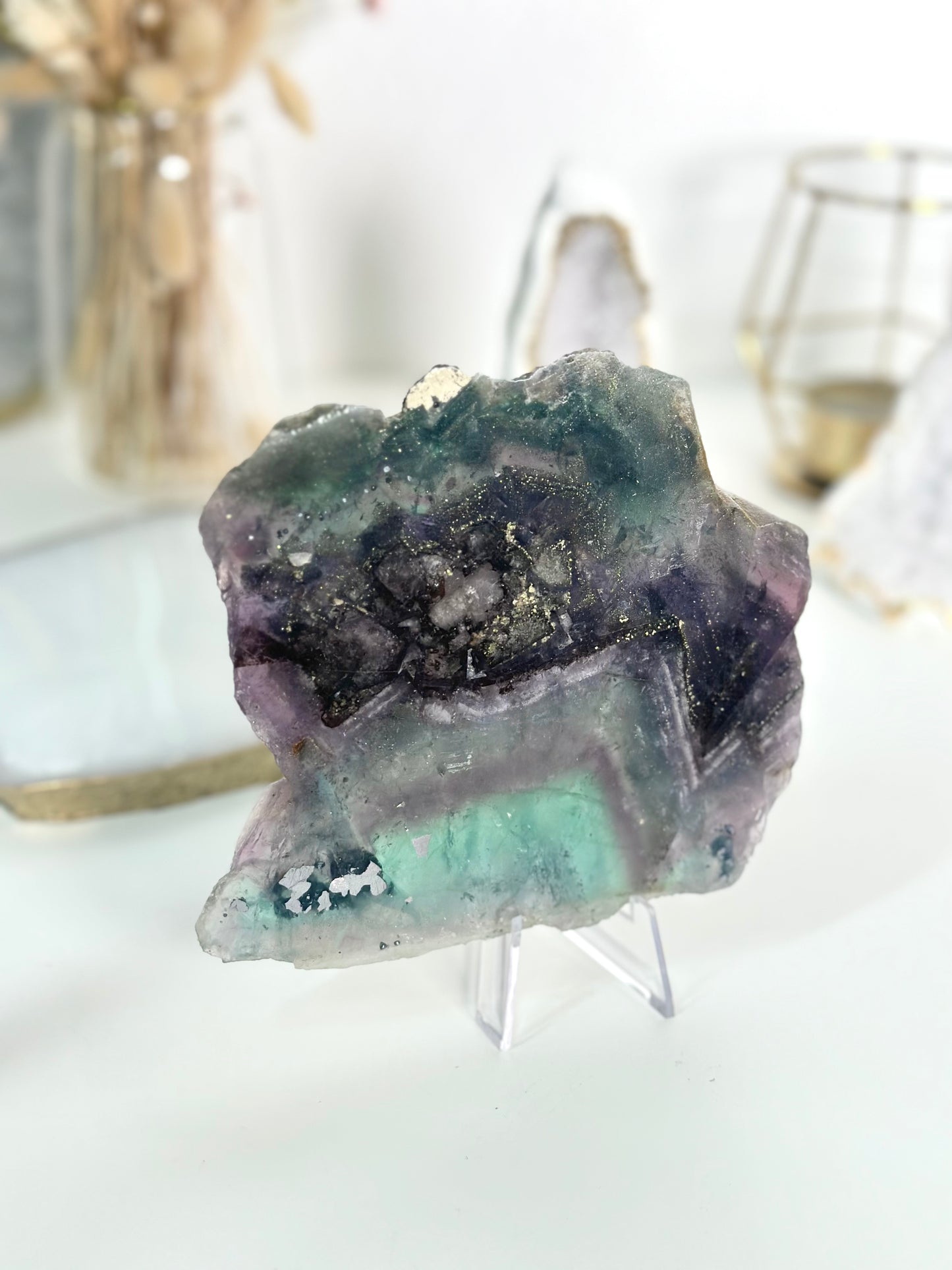 Fluorit Pyrit Slab 49E