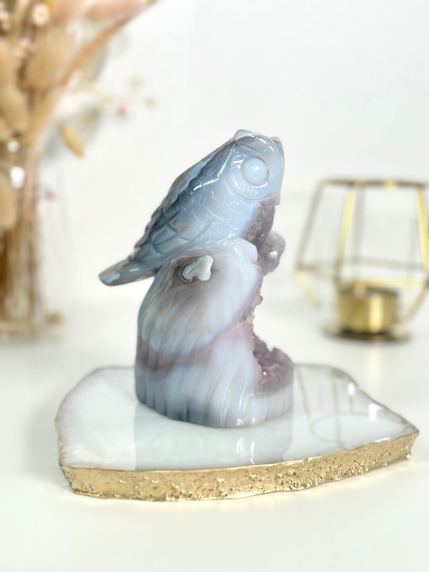 Amethyst Eulen Carving