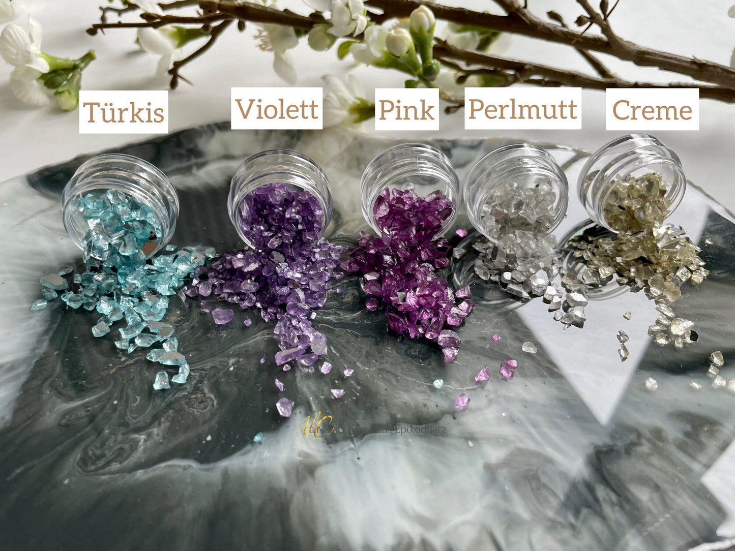 Kleine Glassteine für Deine Resin Kunstwerke
