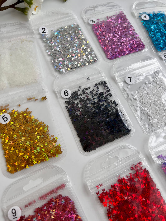 Holographische Glitzer Schmetterlinge