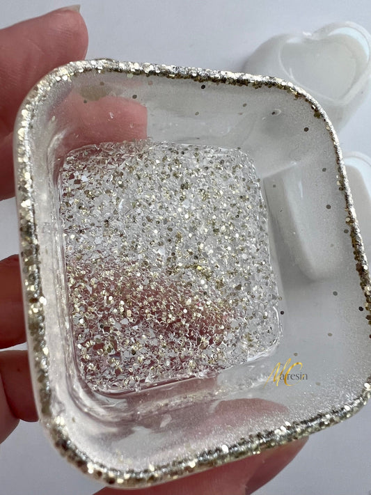 Silikon Druzy Inlay für Herz- oder Rechteckschale