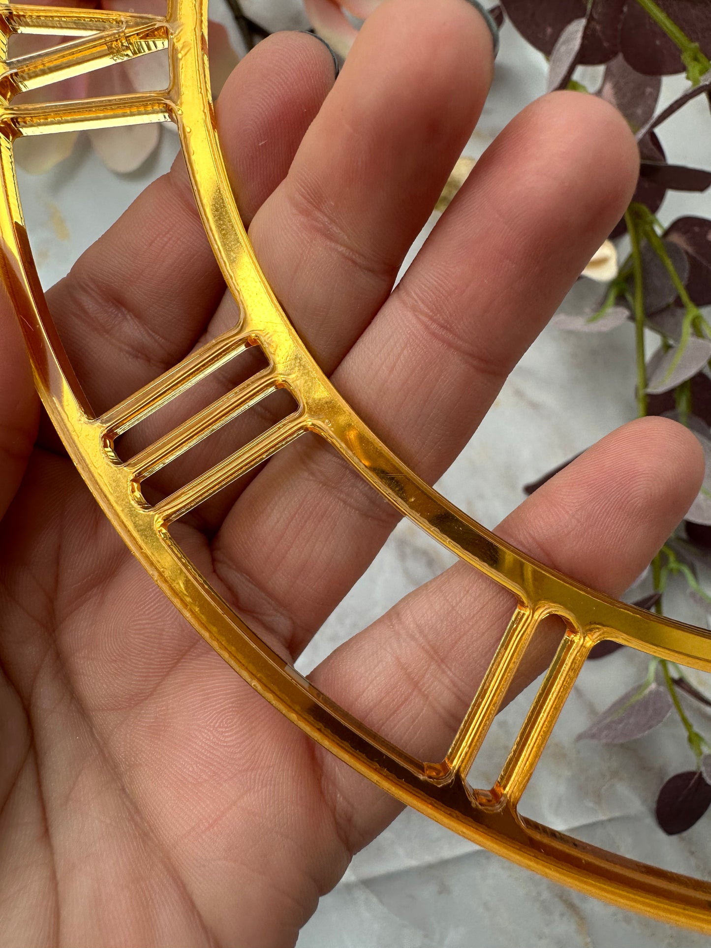 Acryl Ziffernblatt gelbgold 20cm
