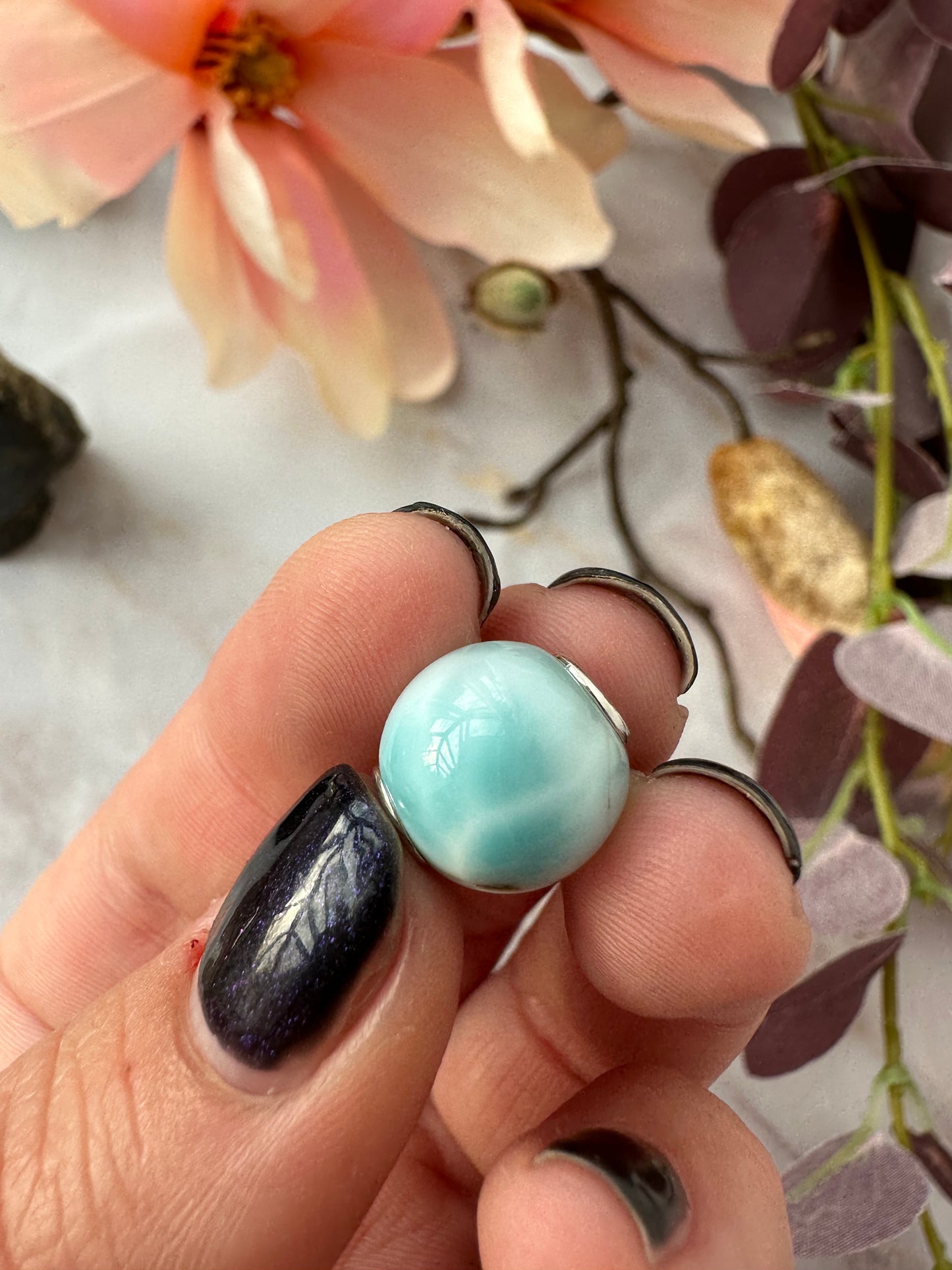 Larimar Kugel silber Nr.45M