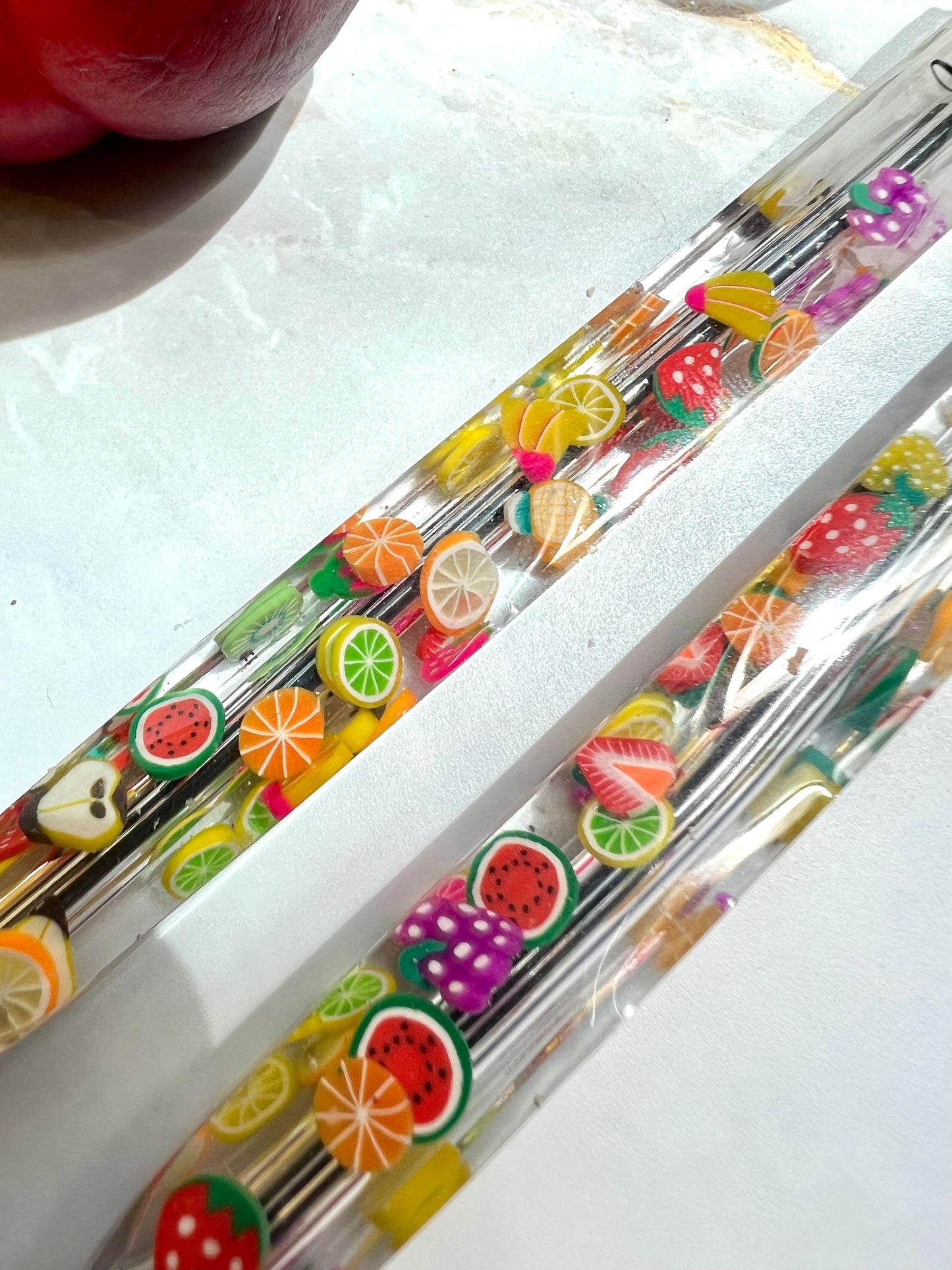 Kugelschreiber mit wechselbarer Mine - Obstdesign