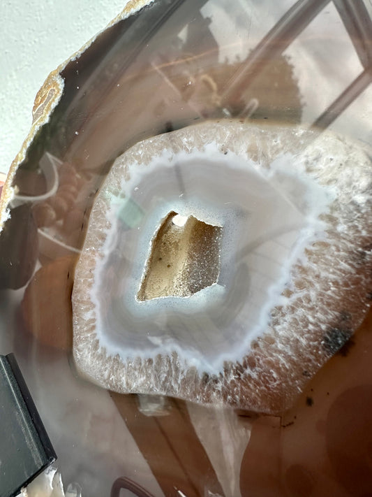 XL Achatscheibe auf Metallständer