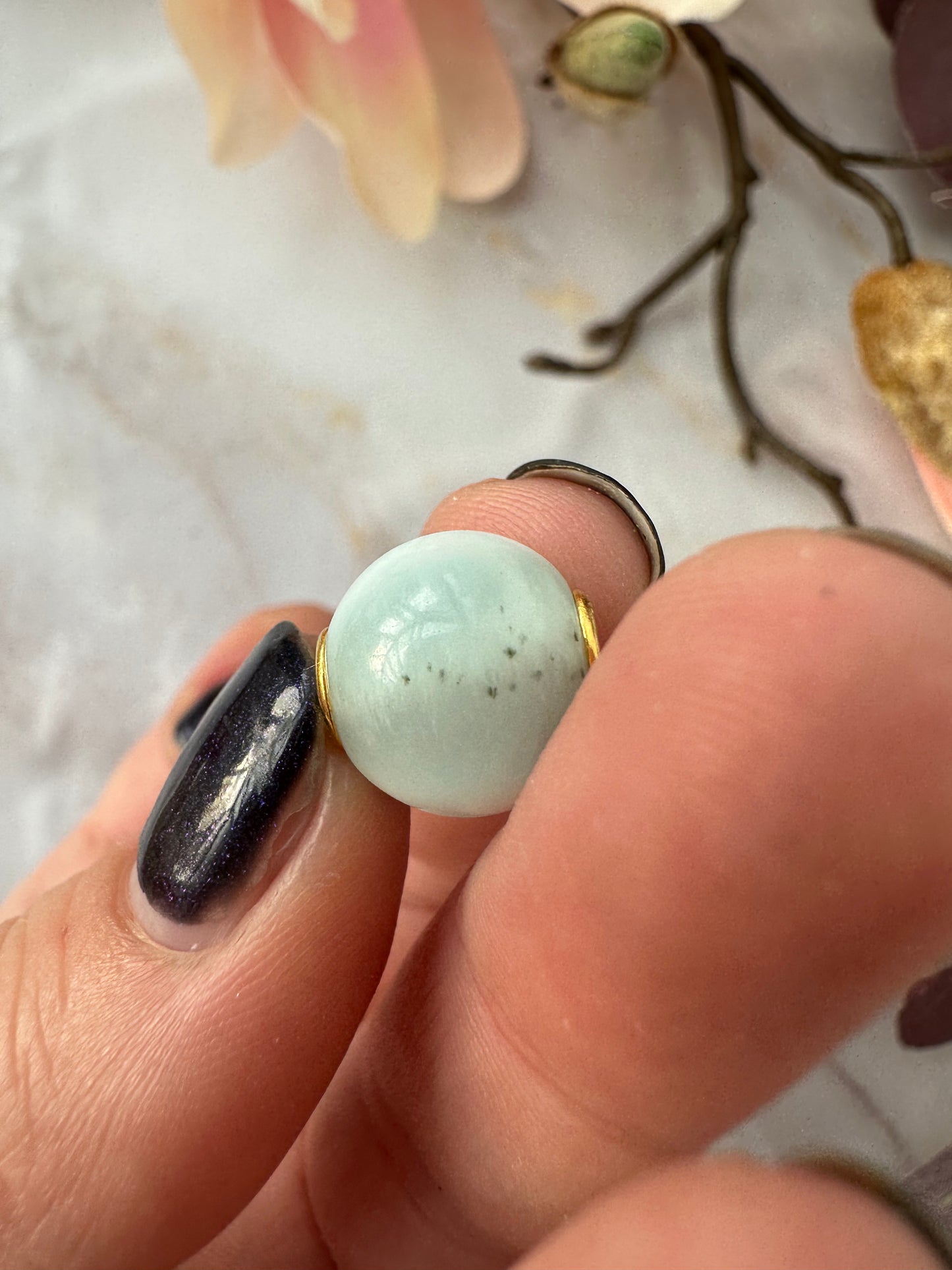 Larimar Kugel silber vergoldet Nr.45A