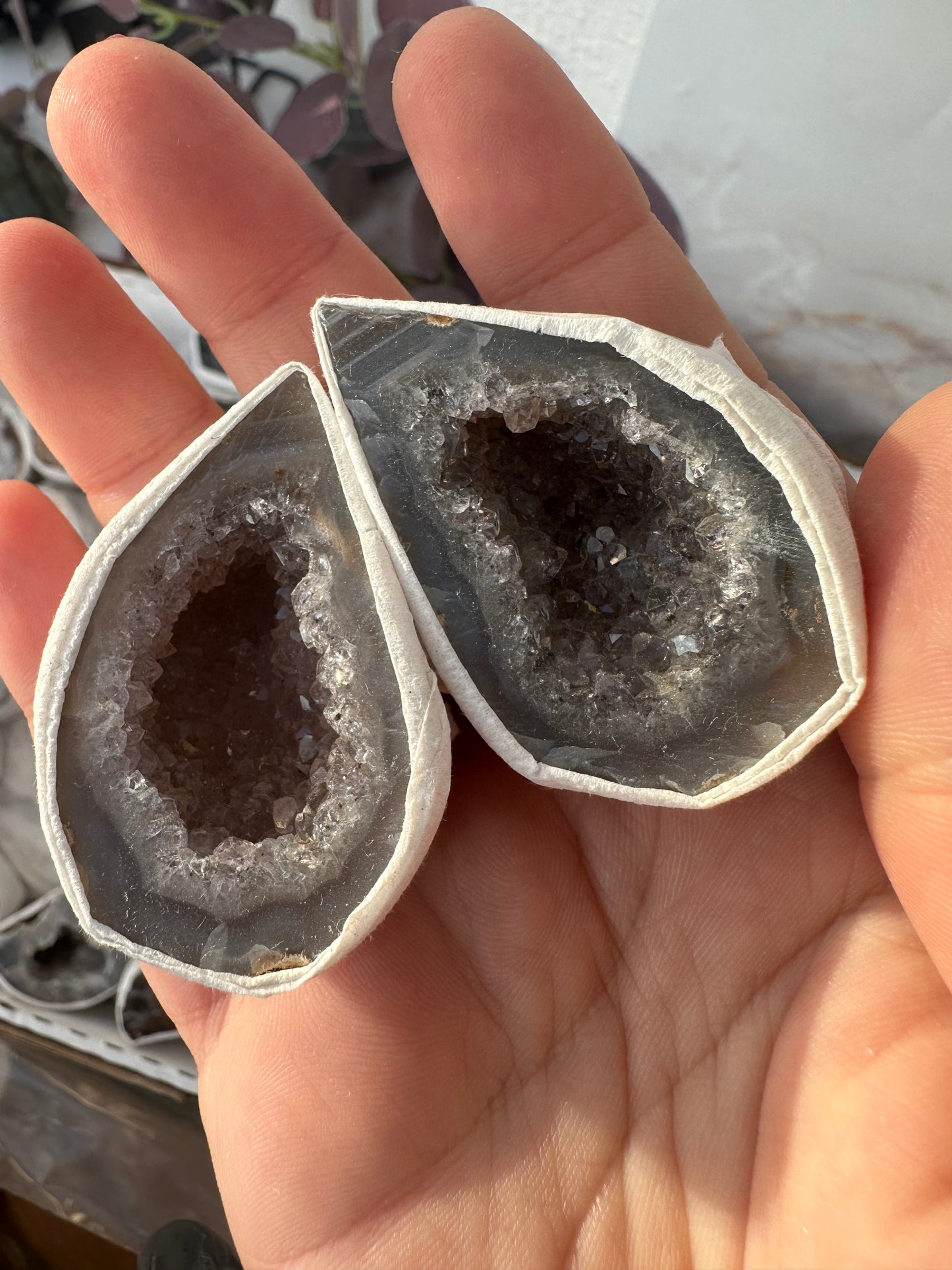 Achat Geoden Paar /Glücksgeode