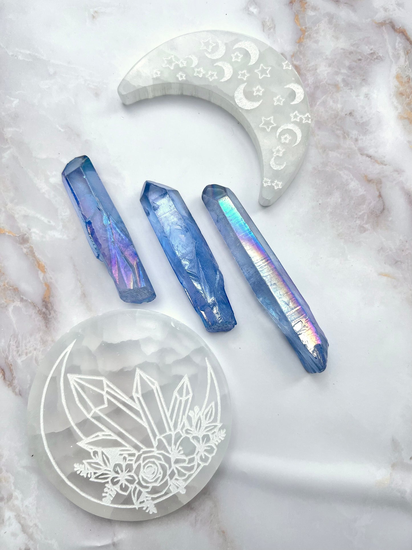 Angel Aura Quarz Spitze blau