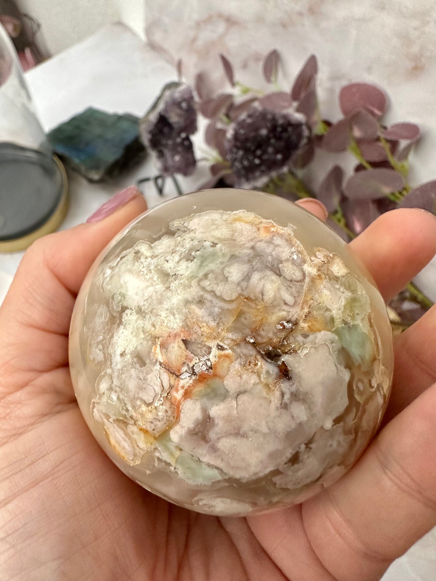 Blumenachat Kugel 56H