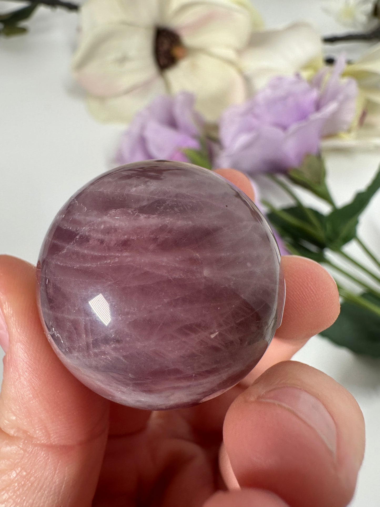 Lavendel Rosenquarz Kugel 25F