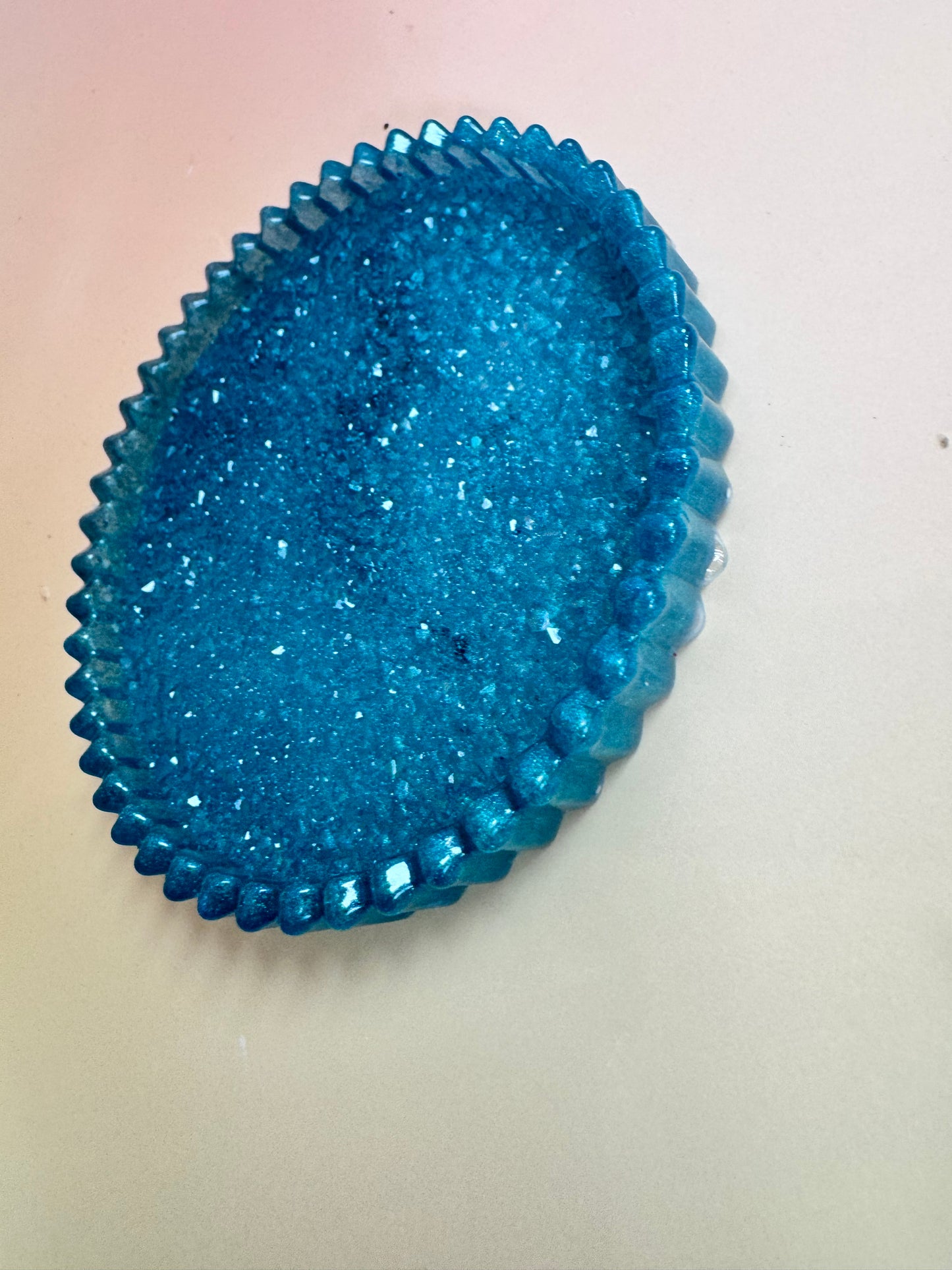 Glitzer Schälchen rund flach nicht transparent