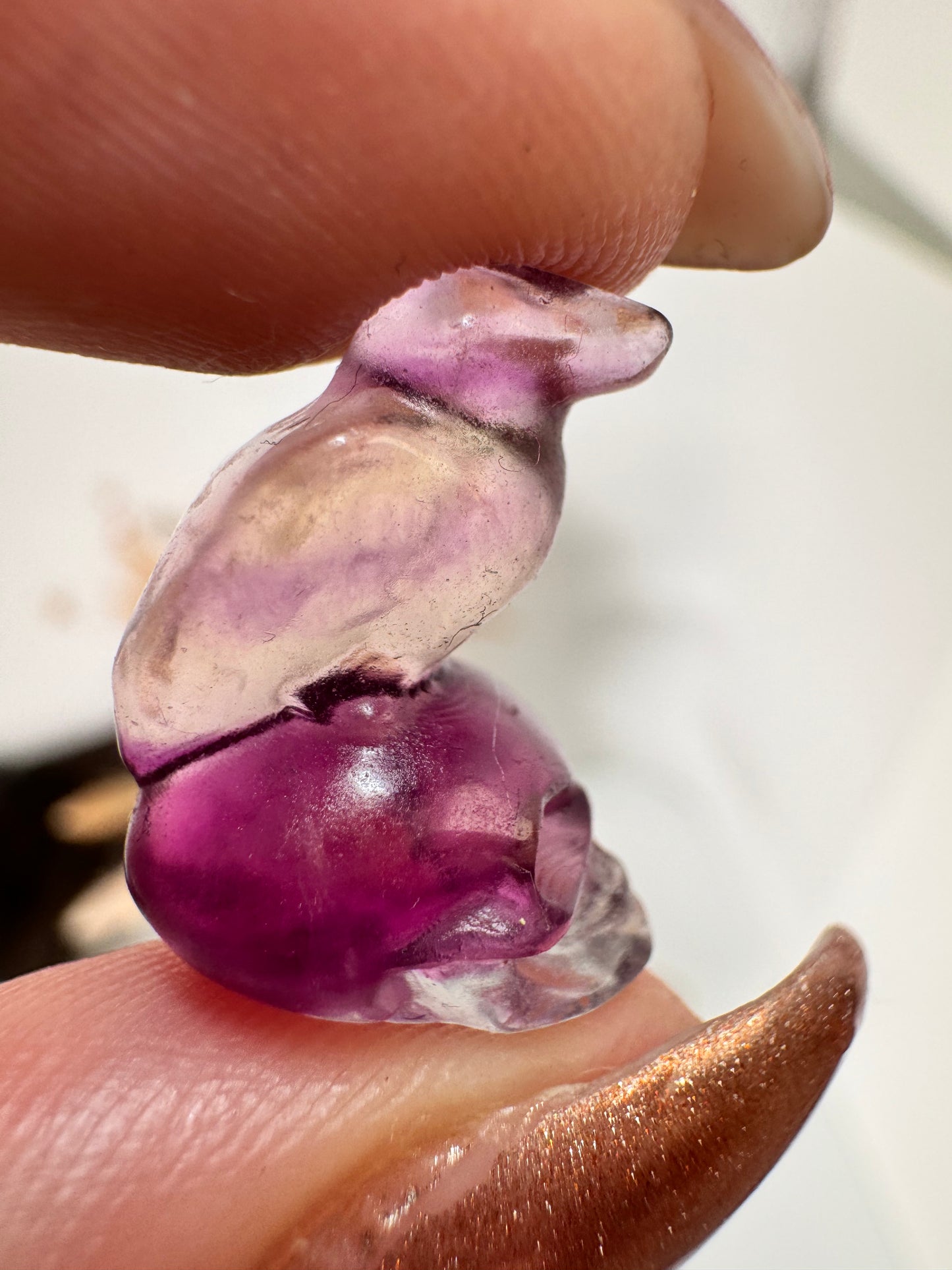 Mystery Mini Fluorit Totenkopf mit Rabe