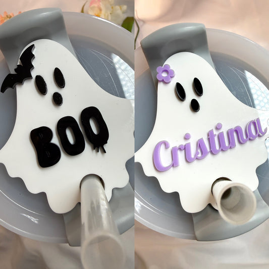 Halloween Geist Namensschild für Stanley Cup personalisierter Topper