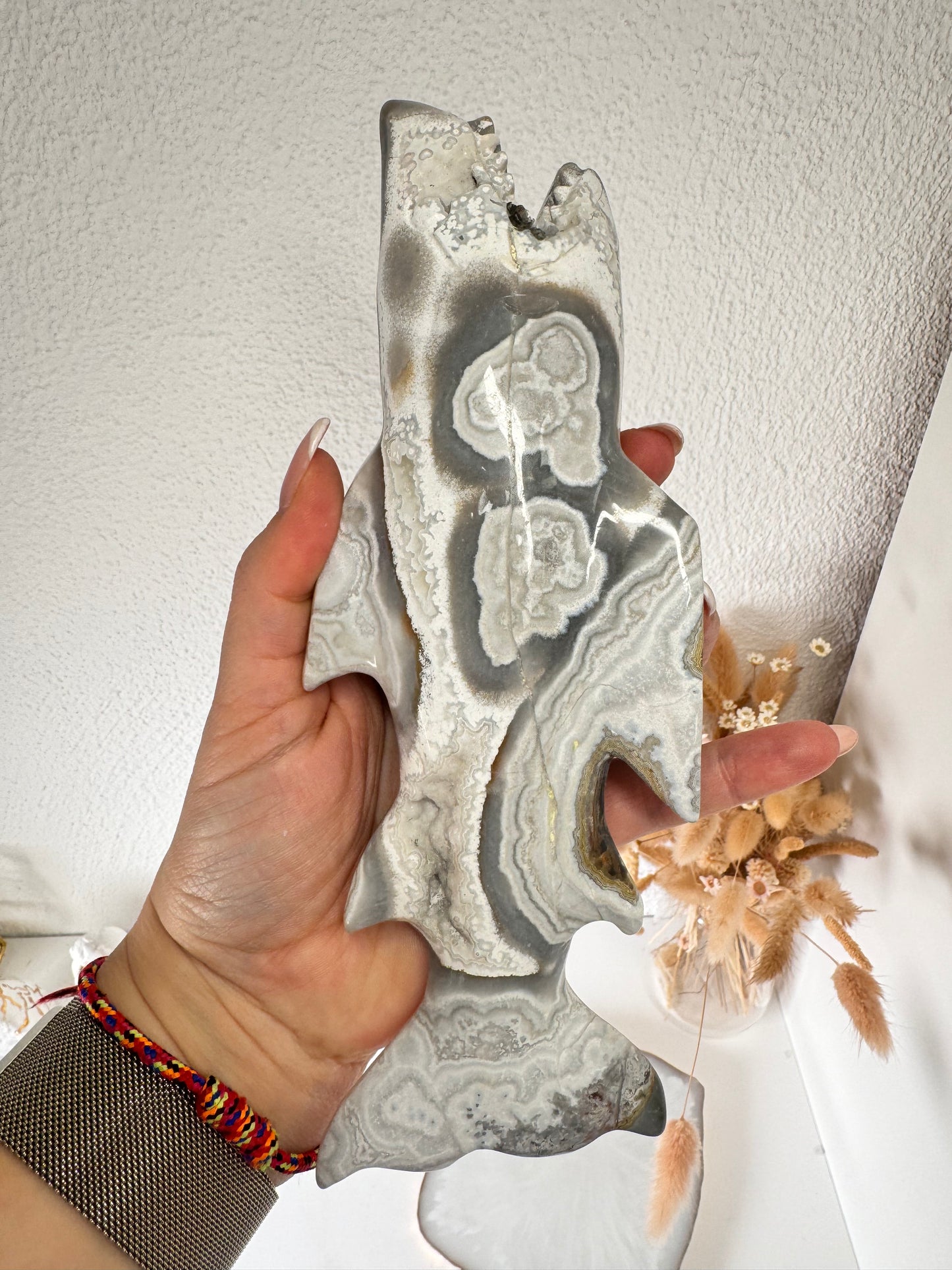 Mexican Lace Achat Hai Carving Nr. 31