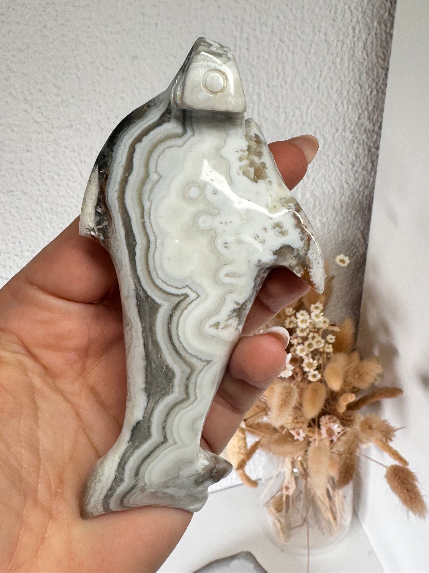 Mexican Lace Achat Hai Carving Nr. 33