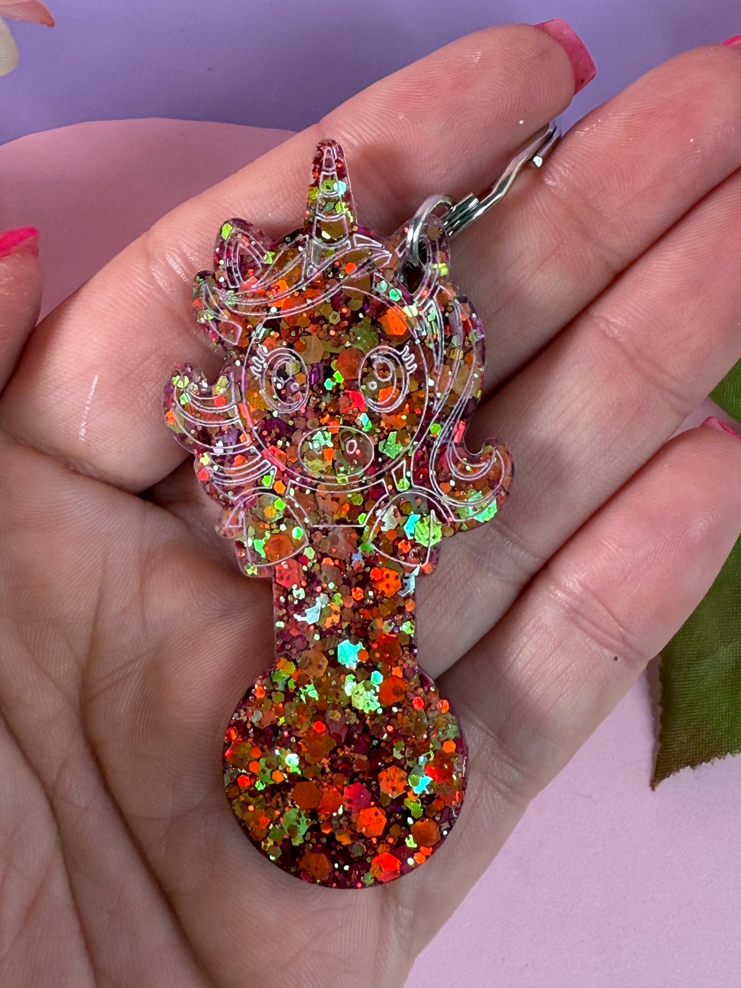 Glitzer Einkaufswagenlöser Einhorn