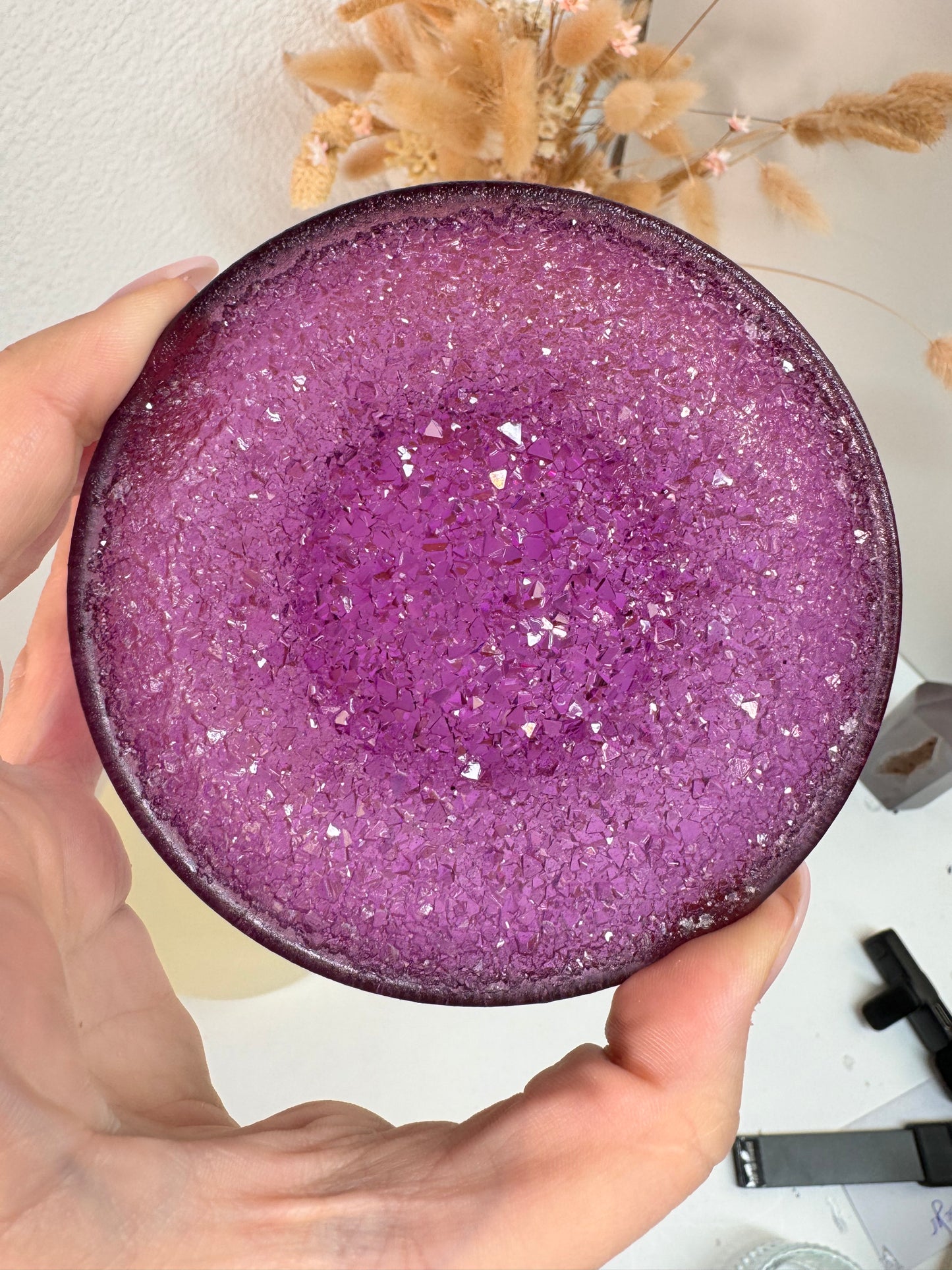 Silikonform Glitzerschale rund außen matt