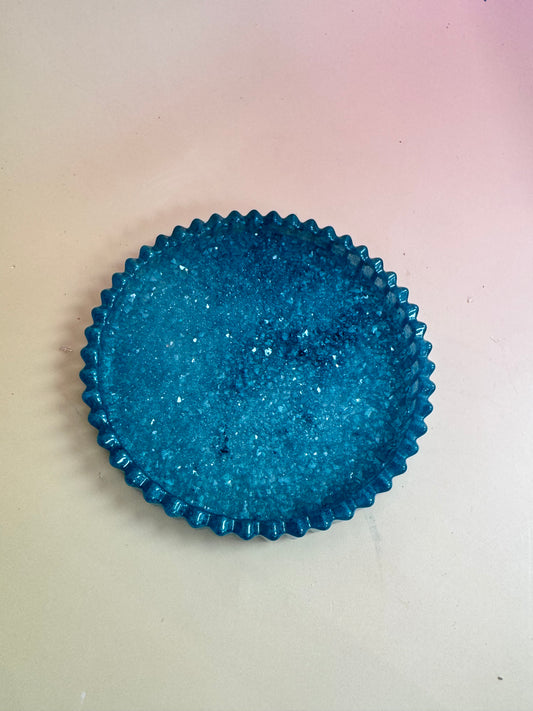 Glitzer Schälchen rund flach nicht transparent