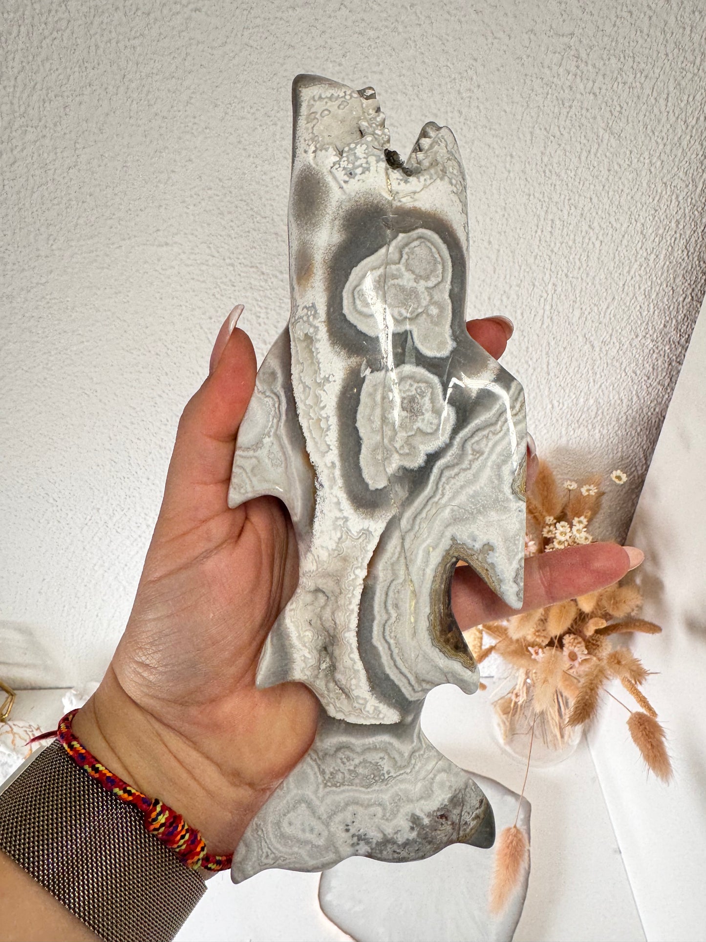 Mexican Lace Achat Hai Carving Nr. 31