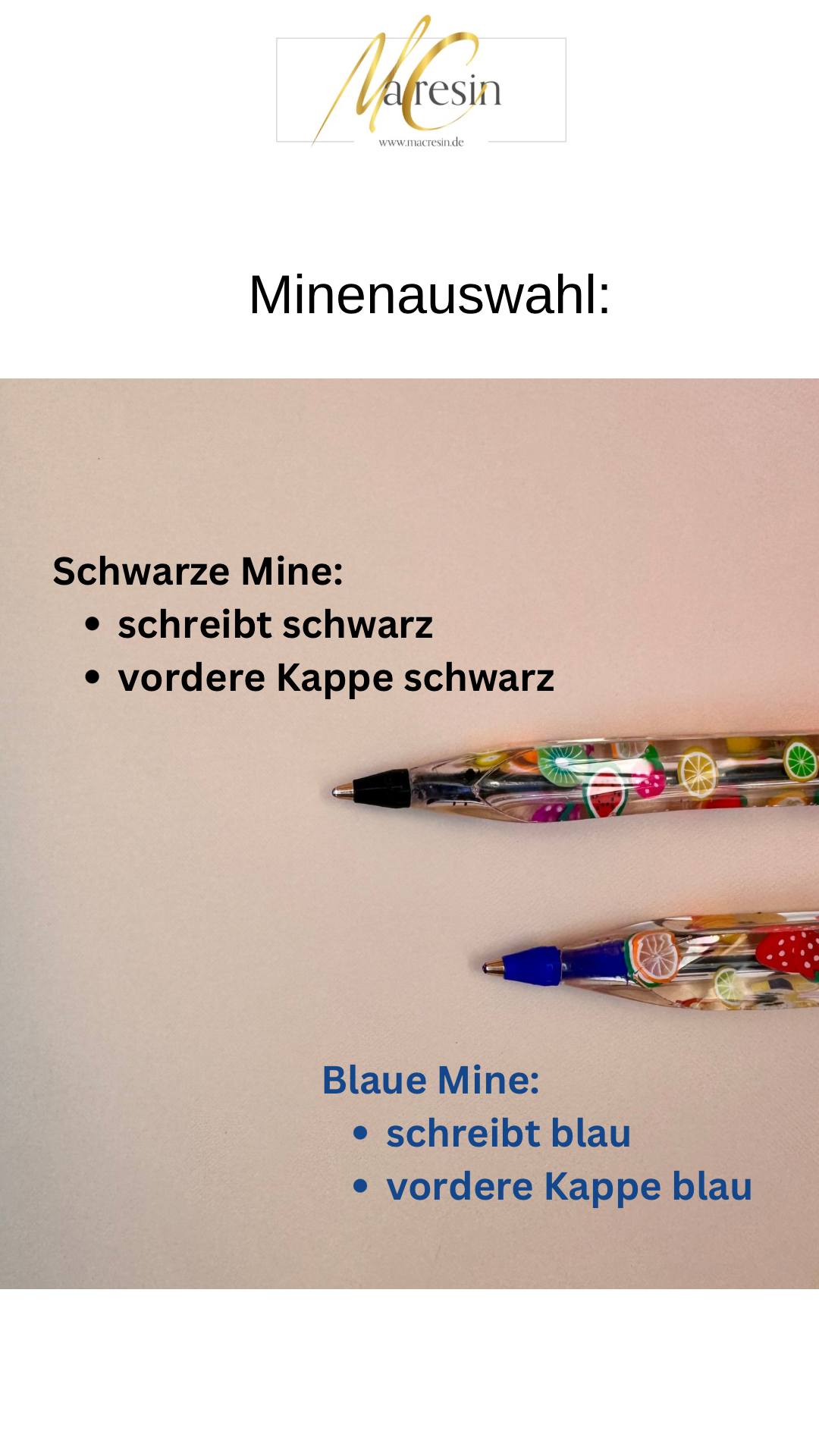 Kugelschreiber mit wechselbarer Mine - Obstdesign