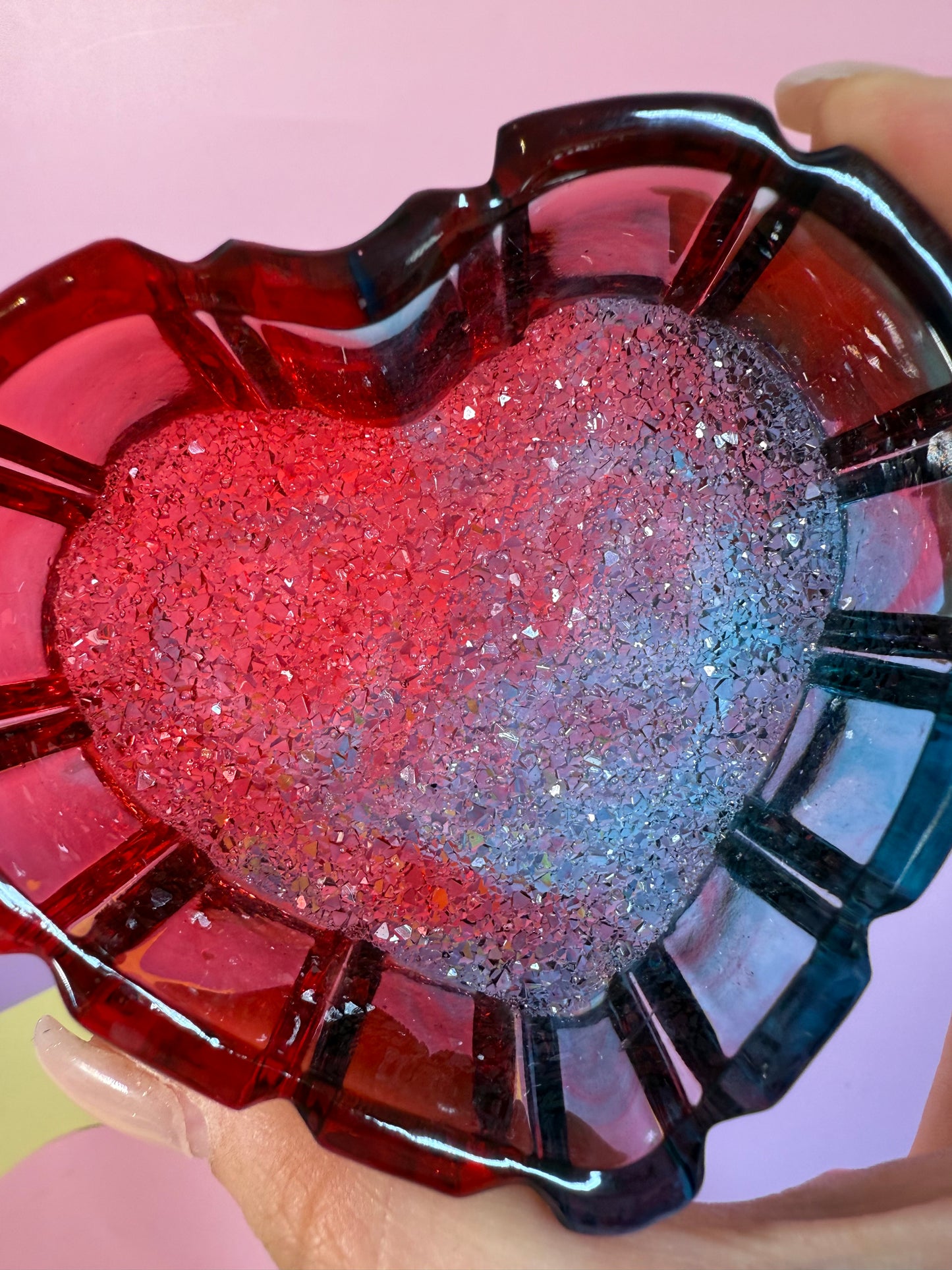 Glitzer Herz Schälchen transparent