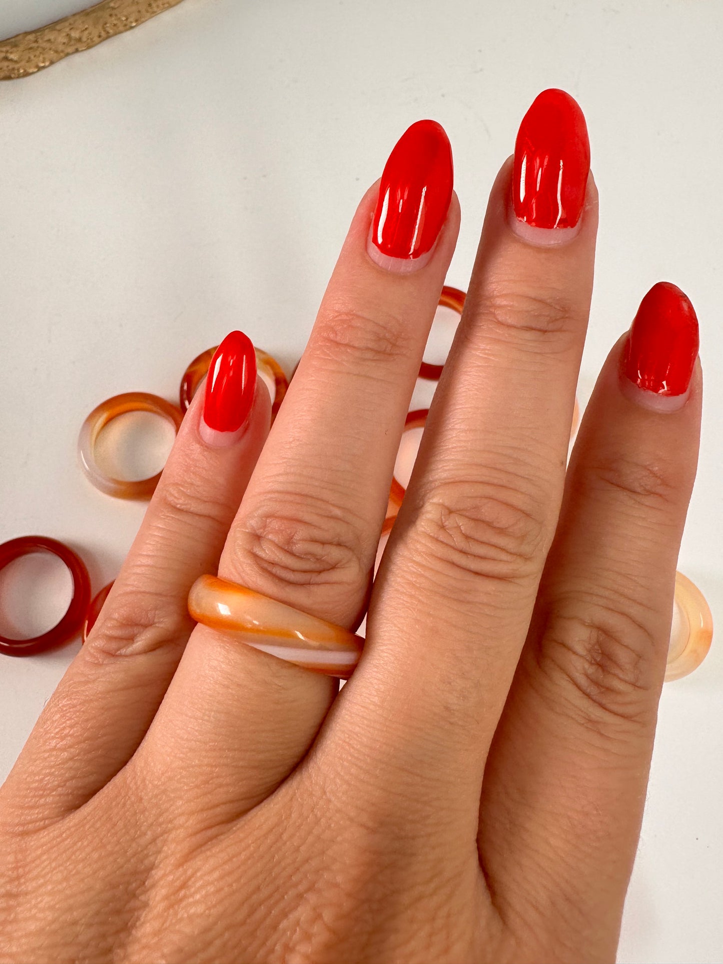 Kugelhalter Karneol Ring