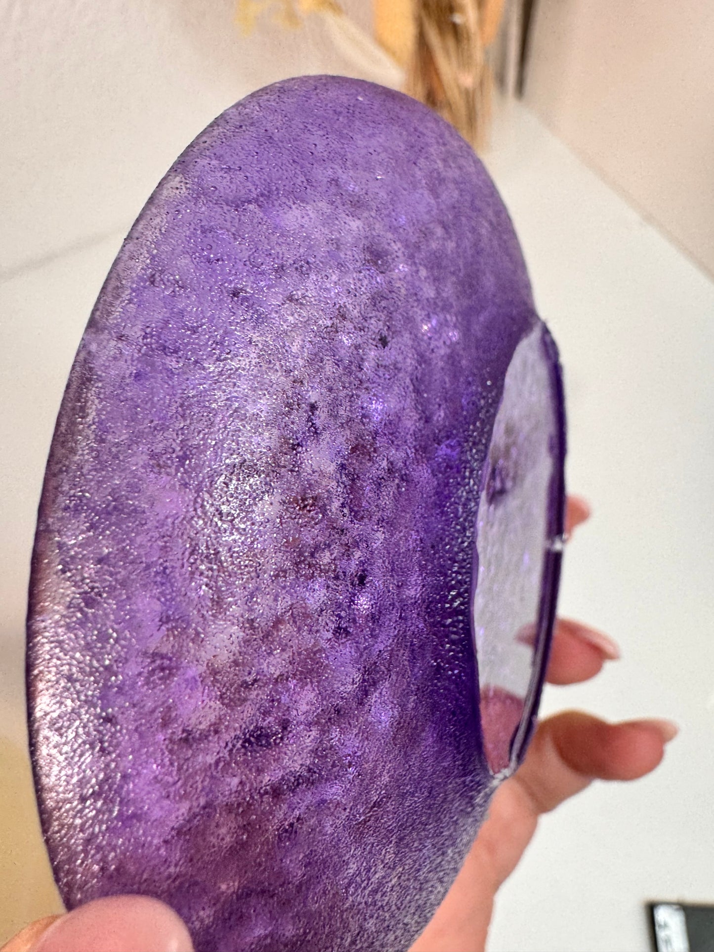 Glitzer Schälchen rund transparent außen matt