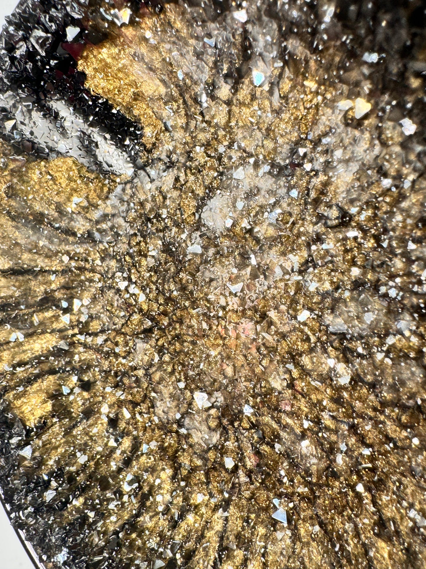 Schälchen Glitzer rund schwarz gold