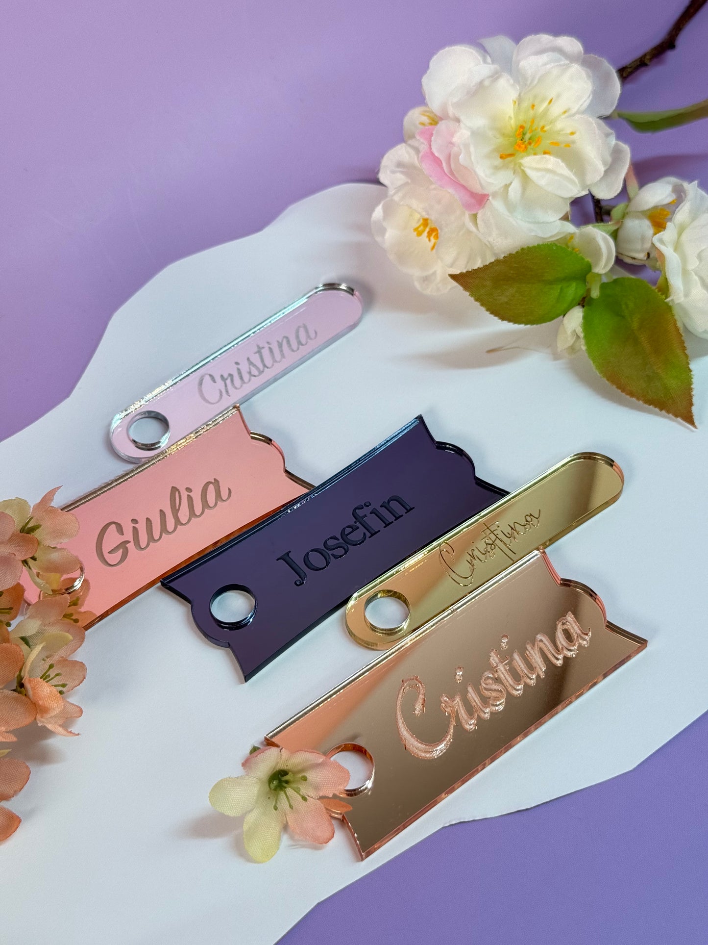 Spiegel Acryl Namensschild für Stanley Cup personalisierter Topper Nameplate